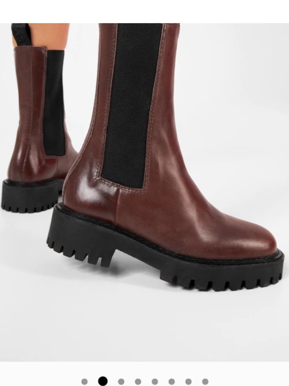 LAST Angie Brown Leather Lug-Sole Chelsea Boots